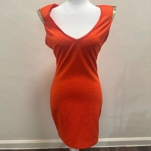 Bebe 2B Orange Crocodile BodyCon Dress